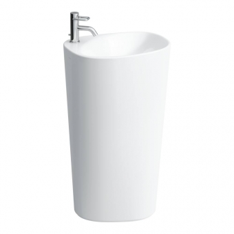 Praustuvas Laufen PALOMBA 525x400x900 mm, laisvai statomas, su 1 anga maišytuvui viduryje, spalva - balta LCC (LAUFEN Clean Coat) 